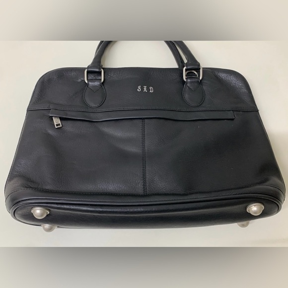 Black Leather Dilana Executive Series Laptop Briefcase Messenger Bag Brand New - Picture 2 of 16